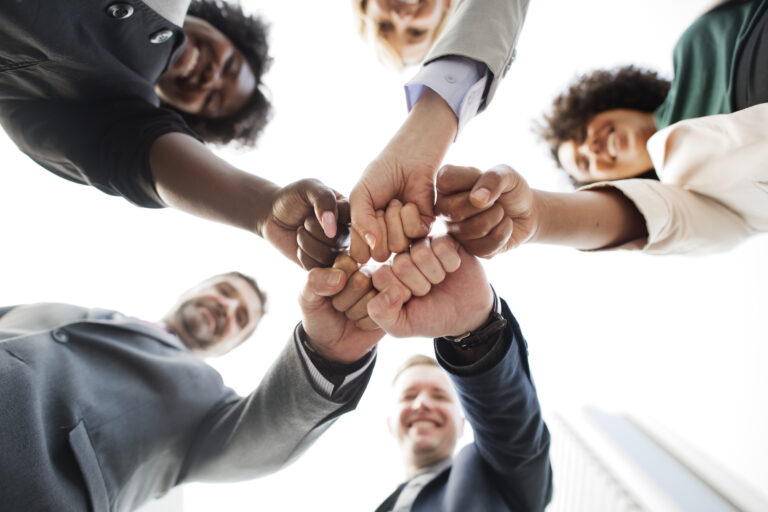 successful and happy business team